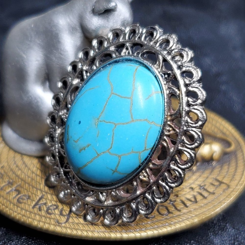 Brook Sterling Silver & Genuine Turquoise Ring